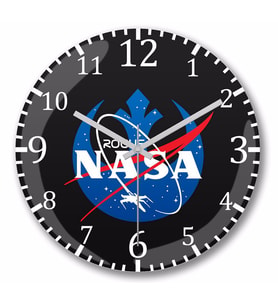 Rogue Nasa Duvar Saati Bombeli Gercek Cam