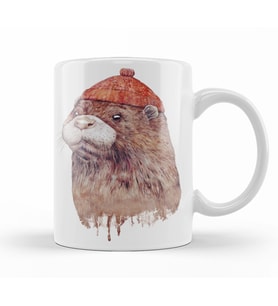 Otter  Su samuru grafik Kupa Bardak Porselen