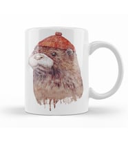 Otter  Su samuru grafik Kupa Bardak Porselen