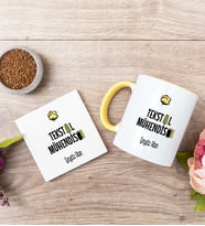 Tekstil Mühendisi Sarı Kupa Bardak Ve Bardak Altlığı Seti