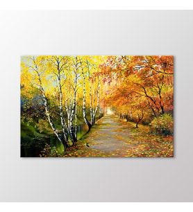 Arty Tablo Ağaçların Arasındaki Yol Tablo (Karışık)