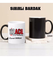 112 Acil Tıp Teknisyeni Kupa Bardağı Sihirli (Beyaz)