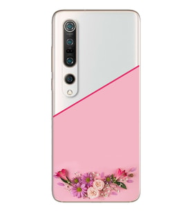Kesik Çiçek Tasarımlı Süper Şeffaf Silikon Telefon Kılıfı Xiomai Mi10-pro