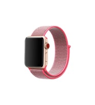 BİPOWER Apple Watch 42-44 mm KRD3 Hasır Kordon (Pembe)