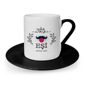 BK Gift Kişiye Özel Yılın En İyi Eşi Siyah Türk Kahvesi Fincanı