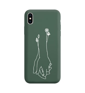 Iphone Xs Max Çizgi Tasarımlı Koyu Yeşil Lansman Telefon Kılıfı