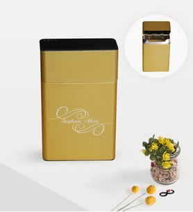 BK Gift Kişiye Özel İsimli Gold Metal Sigara Tabakası - 3 (Model 1)