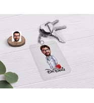 BK Gift Kişiye Özel Erkek Acil Tıp Teknisyeni Karikatürlü Şeffaf Pleksi Anahtarlık (Beyaz)