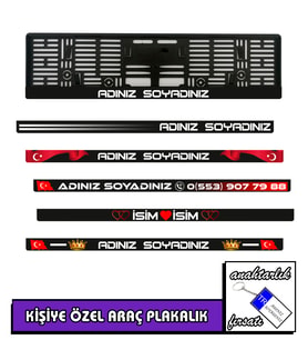 İSİMLİ PLAKALIK SADE MODEL KİŞİYE ÖZEL ARAÇ 2 ADET PLAKALIK