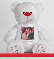 Kişiye Özel Fotoğraflı Peluş Ayıcık 50cm 81870 (Beyaz)