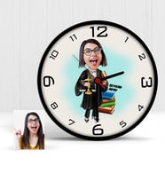 BK Gift Kişiye Özel Avukat Karikatür Ahşap Duvar Saati  2