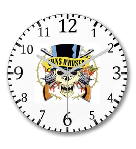 Guns N' Roses Duvar Saati Bombeli Gercek Cam