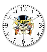 Guns N' Roses Duvar Saati Bombeli Gercek Cam