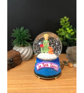 Küçük Little Prens Püskürtmeli Müzikli ve Işıklı Büyük Boy Kar Küresi
