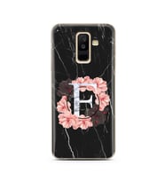 Mermer Çiçekli Harf Tasarım Süper Şeffaf Silikon Telefon Kılıfı Samsung A6 Plus 