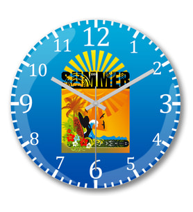 Verao Summer Duvar Saati Bombeli Gercek Cam