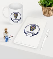 BK Gift Kişiye Özel Komiser Temalı Beyaz Defter Kalem Kupa Seti - 2 (Model 1)