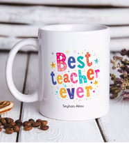 BK Gift Kişiye Özel En İyi Öğretmen Beyaz Kupa Bardak-12