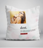 BK Gift Kişiye Özel Fotoğraflı Dost Anlamı Yastık (Beyaz)