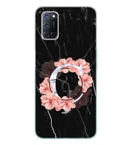 Mermer Çiçekli Harf Tasarım Süper Şeffaf Silikon Telefon Kılıfı Oppo A52-A72 Ç-H