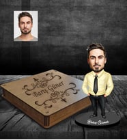 Kişiye Özel Patron Karikatürlü Ahşap Biblo Kutulu Bay-23