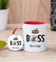 Patron Kırmızı Kupa Bardak Ve Anahtarlık Set