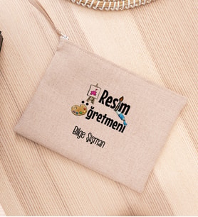 Resim Öğretmeni Keten Bez El Çantası