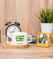 Teknoloji ve Tasarım Öğretmeni Fincan ve Turuncu Mini Fotoğraf Çerçevesi