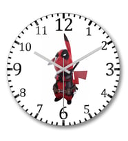 Desenho Deadpool Duvar Saati Bombeli Gercek Cam