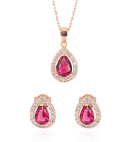 Yakut Damla Set - Rose (Pembe)