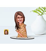 BK Gift Kişiye Özel Kız Çocuk Karikatürlü Ahşap Biblo Model-8 (Beyaz)