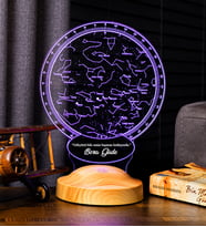 Gökyüzü Yıldız Haritası Led Lamba, Öğretmene Öğrenciye Mezuniyet Hediyesi, Horoskop Astroloji Haritası, Sevgiliye Hediye, Özel Gün Hediyesi Kişiye Özel İsimli Led Lamba