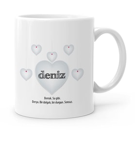 BK Gift Kişiye Özel Sevgili İsim Anlamı Beyaz Kupa Bardak  3