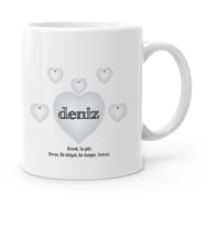 BK Gift Kişiye Özel Sevgili İsim Anlamı Beyaz Kupa Bardak  3