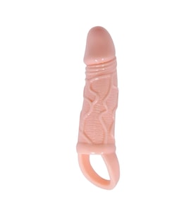 LilituShop 3 cm Dolgu Uzatmalı Titreşimli Penis Kılıfı Prezervatif Vibratör