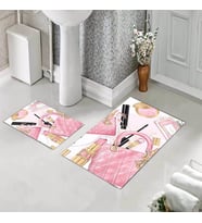 Banyo Halısı Ikili Klozet Takımı Kaymaz Tabanlı (60 xm x 100 cm + 40 cm x 60 cm) 