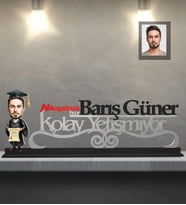 Kişiye Özel Mezuniyet Karikatürlü Kolay Yetişmiyor Ahşap Biblo Bay-2
