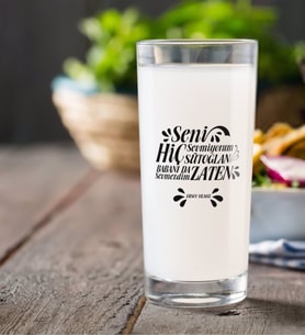 BK Gift Kişiye Özel Renkli Baskılı Yeşilçam Replikleri Sütoğlan Rakı Bardağı-2 (Beyaz)