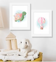 Kaplumbağ Ve Unicorn Ahşap 2 Li 15,5X20,5 Cm Tasarım Çerçeve Seti