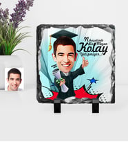BK Gift Kişiye Özel Bay Mezun Karikatürlü Dekoratif Doğal Taş  1
