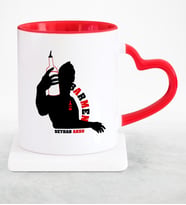 BK Gift Kişiye Özel Mesleki Barmen Kırmızı Kalpli Kupa Bardak  1