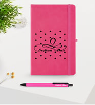 BK Gift Kişiye Özel İsimli Pembe Defter & Kalem Seti-4