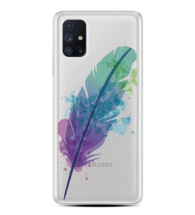 Kılıfland Samsung Galaxy M51 Kılıf Silikon Resimli Kapak Watercolor Leaf Stok 108