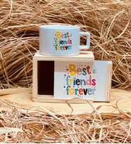 Best Friend Forever Ahşap Kutulu Kupa Arkadaşa Hediye