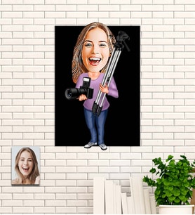Kişiye Özel Fotoğrafçı Karikatür Ahşap Tablo