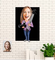 Kişiye Özel Fotoğrafçı Karikatür Ahşap Tablo