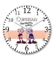 Cuphead  Duvar Saati Bombeli Gercek Cam