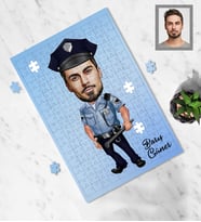 Kişiye Özel Polis Karikatürlü A3 240 Parça Puzzle Bay-4