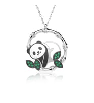 Mineli Panda Gümüş Kolye
