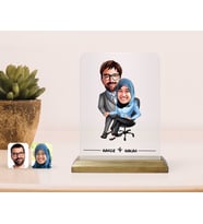 BK Gift Kişiye Özel Sevgililer Karikatürlü Çerçeve-59 (Beyaz)